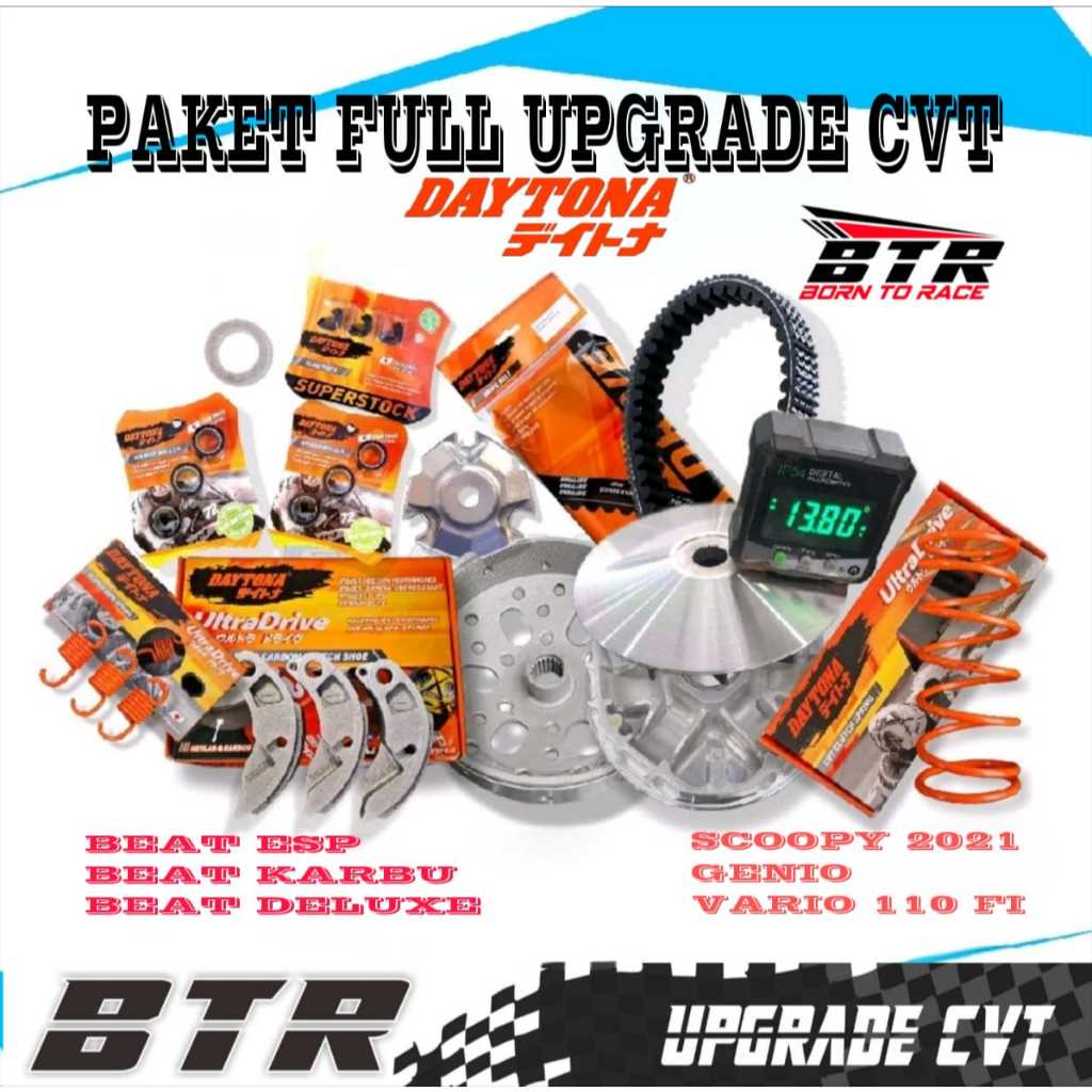 PAKET UPGRADE CVT DAYTONA BEAT ESP GENIO BEAT KARBU FULL UPGRADE DAYTONA SCOOPY 2021 VARIO 110 FI BU