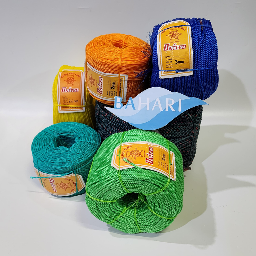 Tali Tambang 4 mm Murah Cap United / Cap Stir (1 rol panjang ±200m) - Tali Tampar 4 mm - Tali PE 4 m