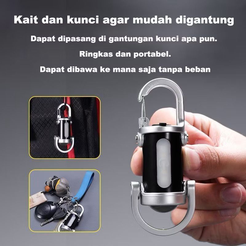 * MKA * Senter Mini Gantungan Kunci Multifungsi / Lampu Senter Gantungan Kunci Mini Lampu Camping / 