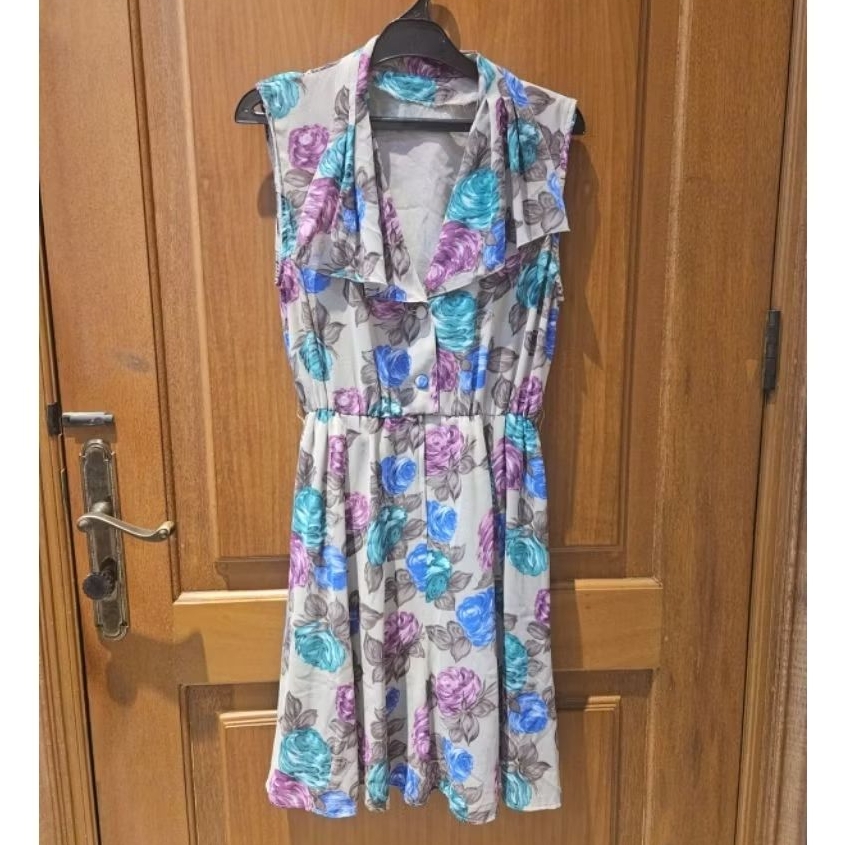 [PRELOVED] Dress Vintage Floral Dress Wanita