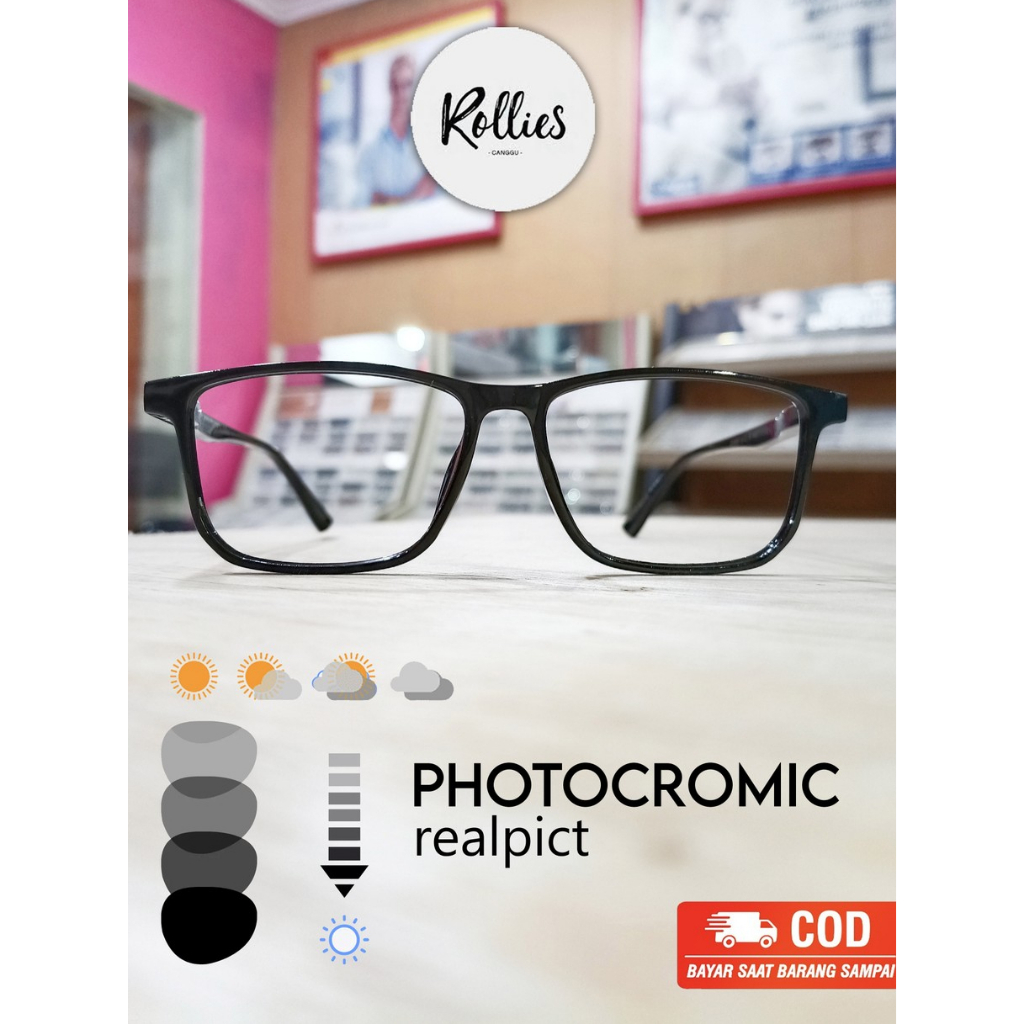 KACAMATA PHOTOCROMIC / KACA MATA ANTI RADIASI MINUS PLUS PRIA WANITA PROGRESIF BACA DAN JALAN