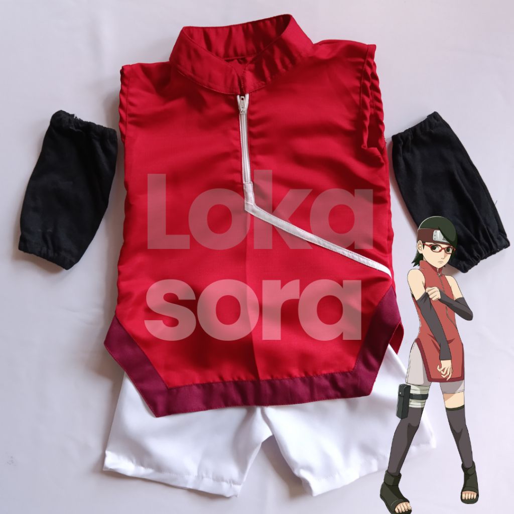 Baju Cosplay Anak Kostum Anime Sarada Uchiha