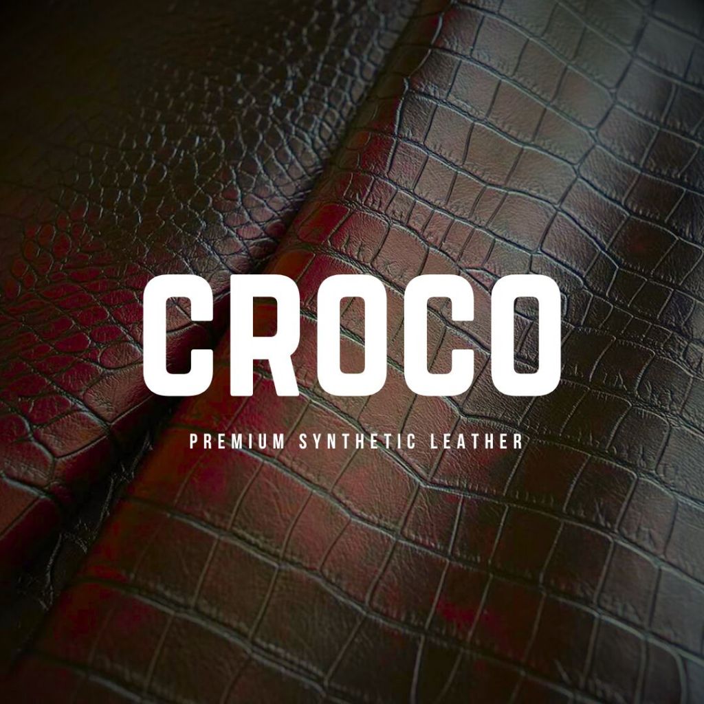CROCO Premium Crocodile Texture Synthetic Leather - Bahan Kulit Oskar Oscar PVC Motif Buaya Tebal (u