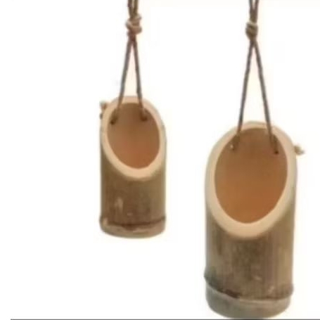 pot bunga gantung bambu alami