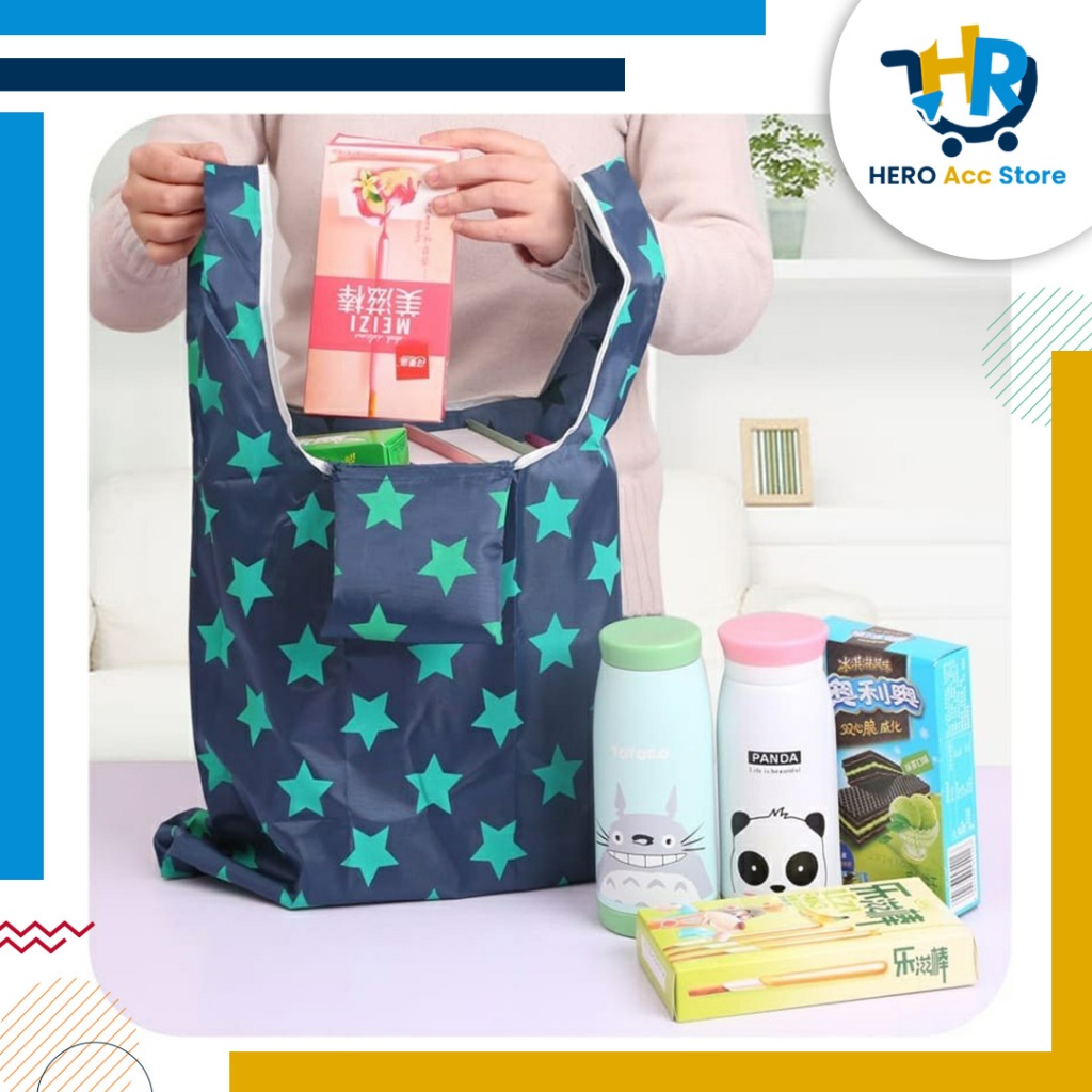 TYS 31 [T17] Tas Motif Tas Belanja Lipat  Tas Belanja Lipat Polos Eco Bag Tote Bag Tas Belanja Ramah