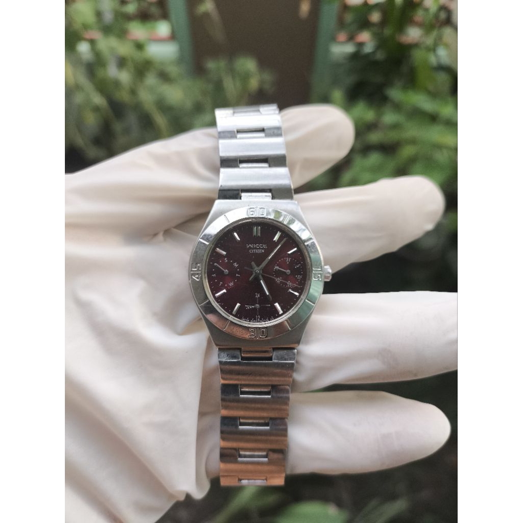 (Harga Net) Jam Tangan Citizen Wicca 6329-L20107 HSW All Original Sunburst Dial Warna Merah Mesin No