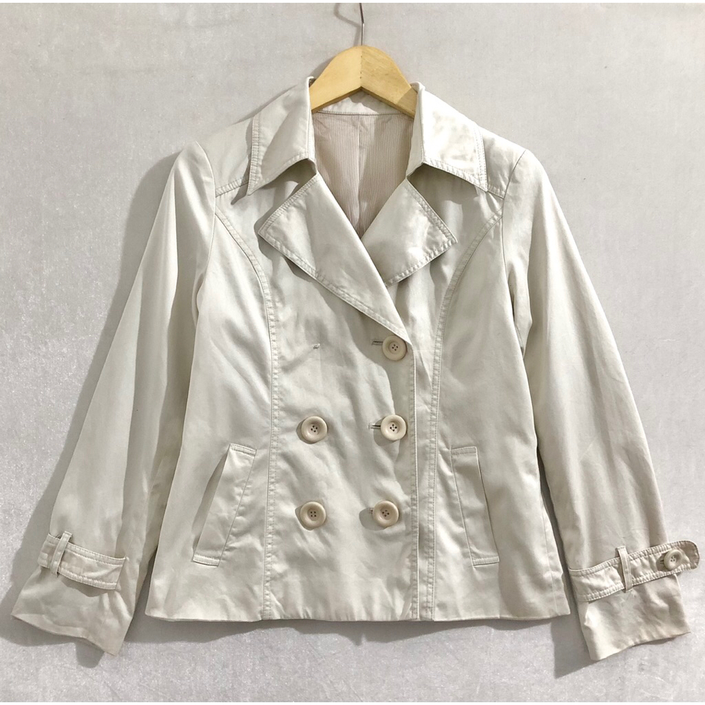 Coat blazer LD 92 size M krem minus noda samar acket smart casual jas light academia outer winter sk