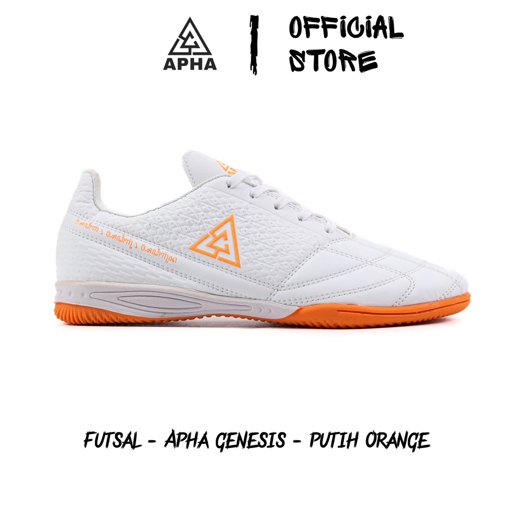 APHA - Sepatu Futsal Apha Genesis Putih Orange
