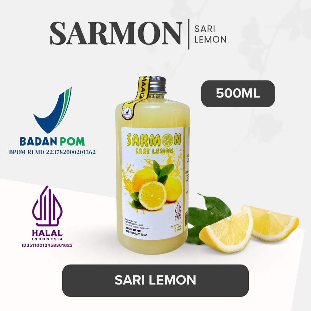Sarmon Sari Lemon Asli Murni Tanpa Pengawet 100% 500 ml
