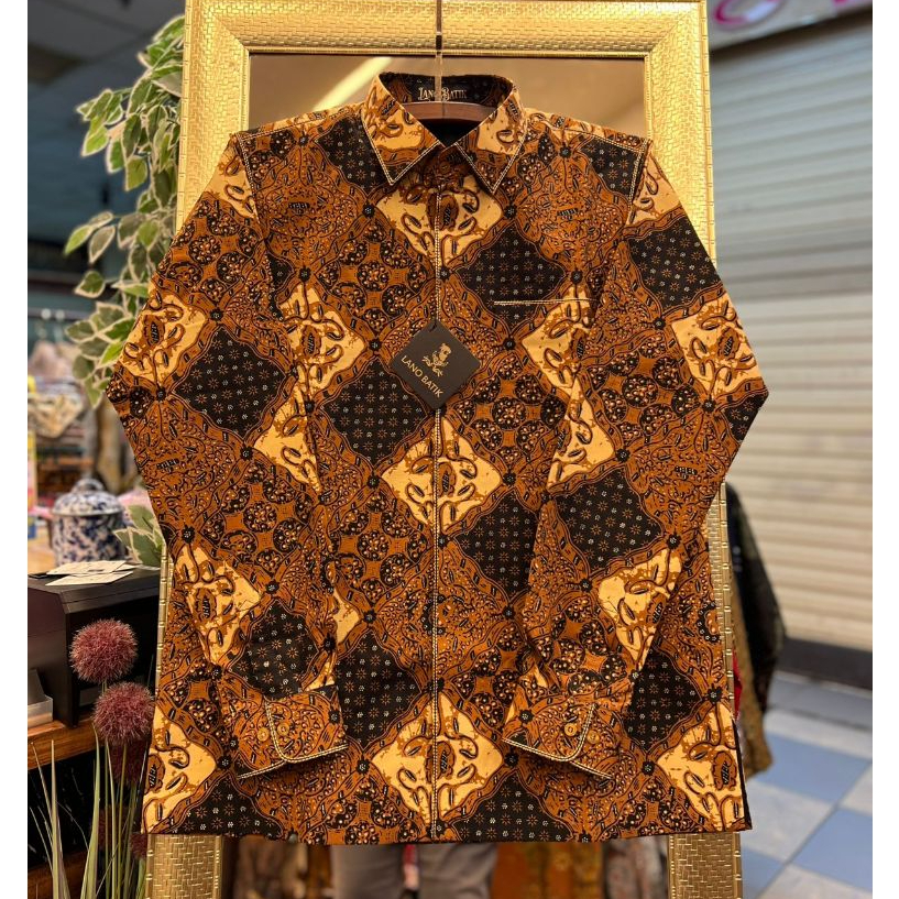 Lano Batik Semi Jas - Kemeja Batik Smock Semi Jas - Batik Klasik - Baju Batik Pria - Kemeja Batik Pr