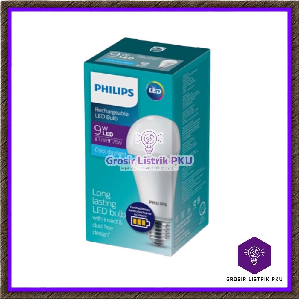 Lampu Philips AC / DC 9 Watt Emergency LED Bulb E27 AC/DC Original Philips BB 9W Emergency LED