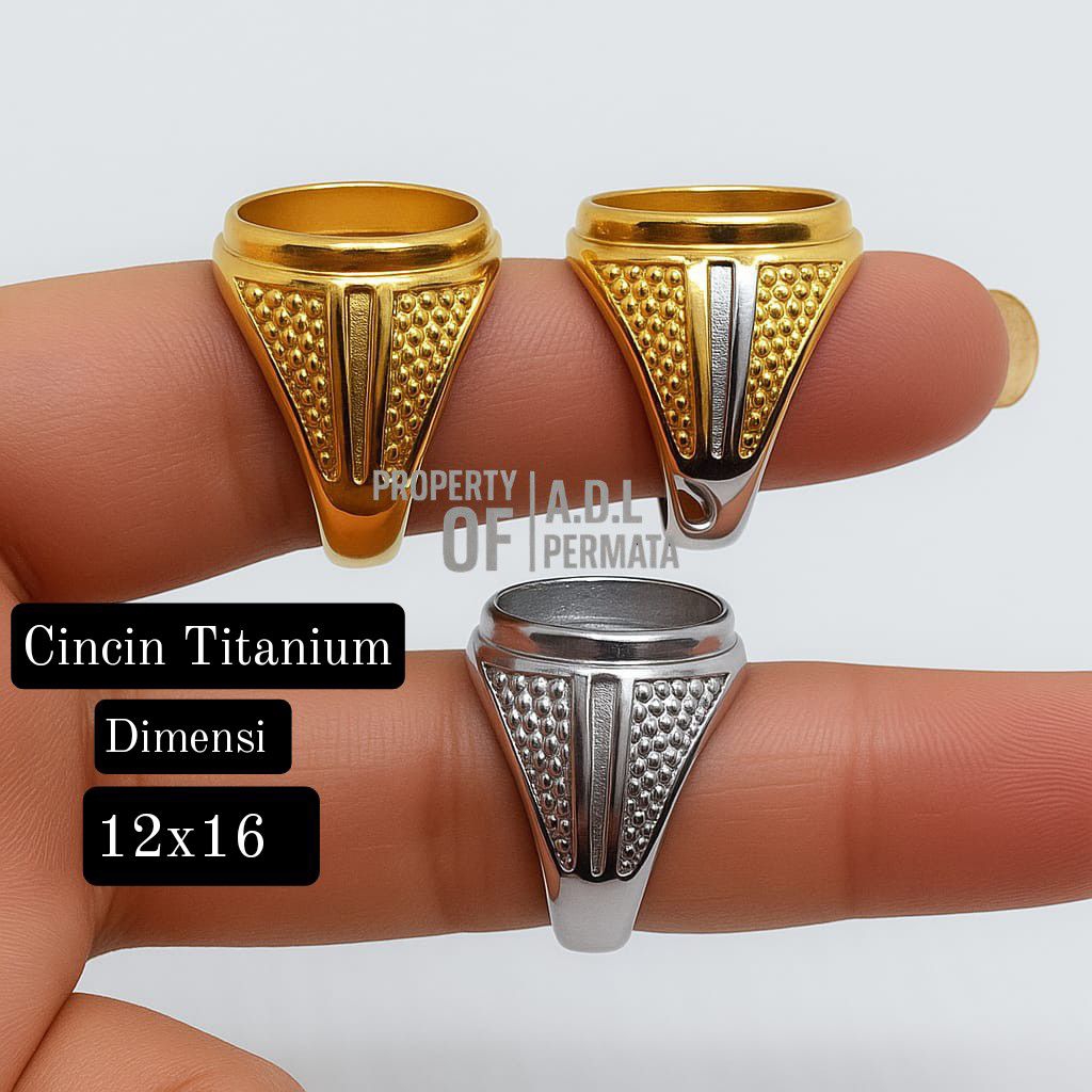 CINCIN RING EMBAN TITANIUM DIM 12X16