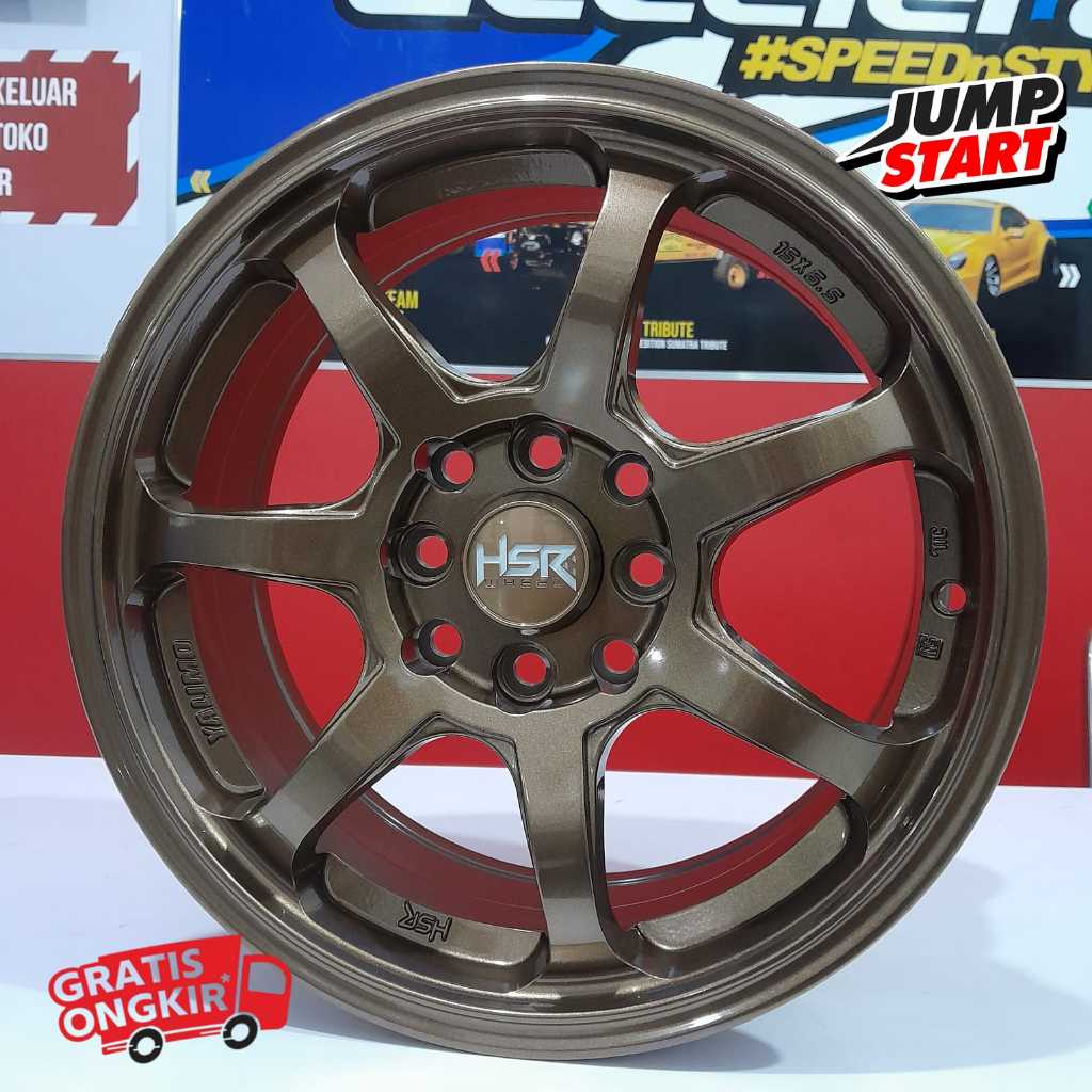 Jual pelek mobil R15 Hsr Original Swift Ignis Mirrage Brio Baut 4x100-114,3 Lebar 6,5 offset 42 ring