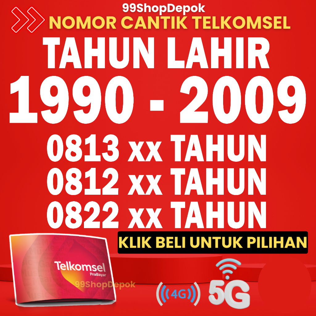 Kartu Perdana Nomor Cantik Telkomsel Simpati TAHUN P2 - Nomer Cantik Telkomsel TAHUN 1998 1991 1990 