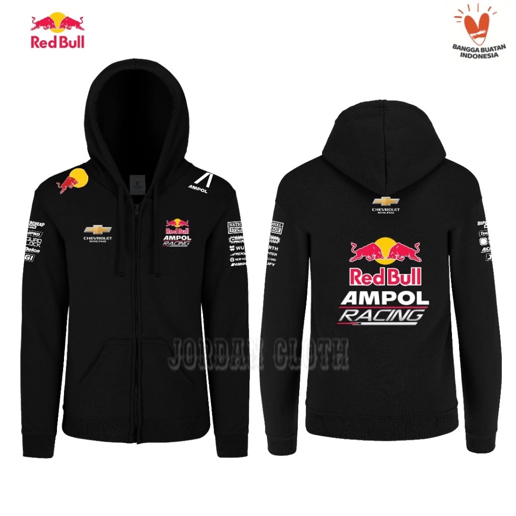 Hoodie Zipper Sweater Jaket Ferrari Team Redbull Ampol Racing