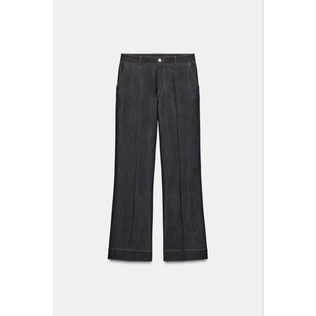 Zara Celana Panjang Jeans Denim HW ZR Cewek Wanita