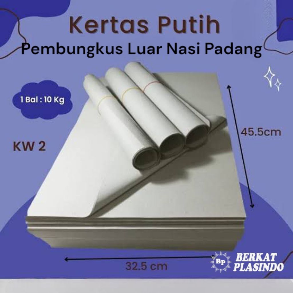 KERTAS PUTIH POLOS PEMBUNGKUS LUAR NASI PADANG ISI 1KG