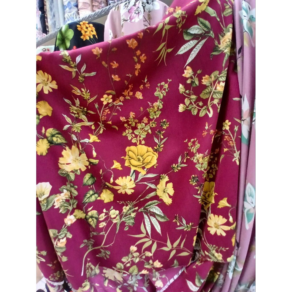 Kain/Bahan wolpis motif meteran//Bahan wolpeach kwalitas premium//Kain wolfis motif meteran(WK58)