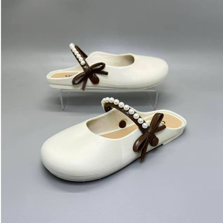 (Size 36-41) 831-3 IMPORT Sandal Wanita Sandal Jelly Karet Wanita Sandal Selop Slip On Mutiara Pita