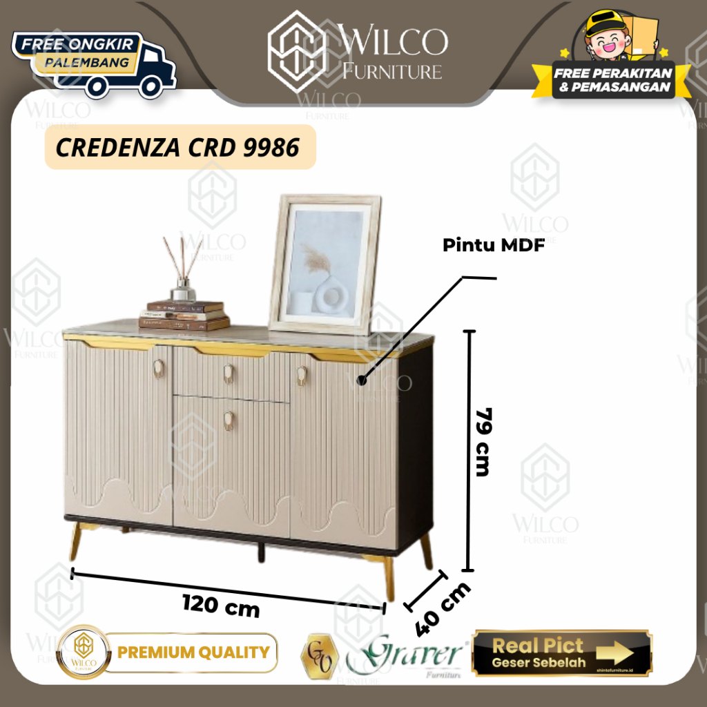 Buffet Import Estetik Credenza CRD 9986 | Meja Konsul Minimalis | Rak WD Lemari Pajangan | Bufet TV 