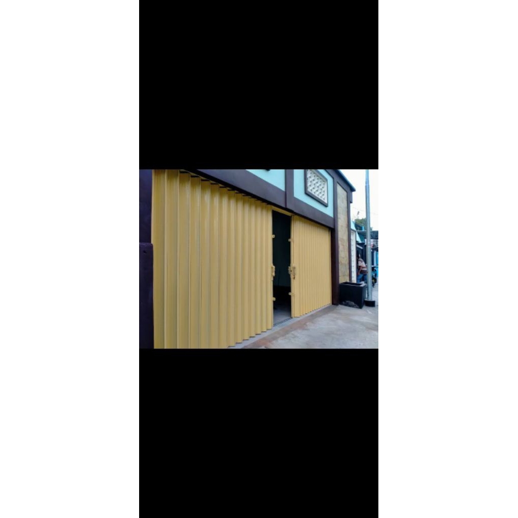 folding gate pintu toko ruko grasi dll ukuran 630×250 tebal daun 0,3 besi
