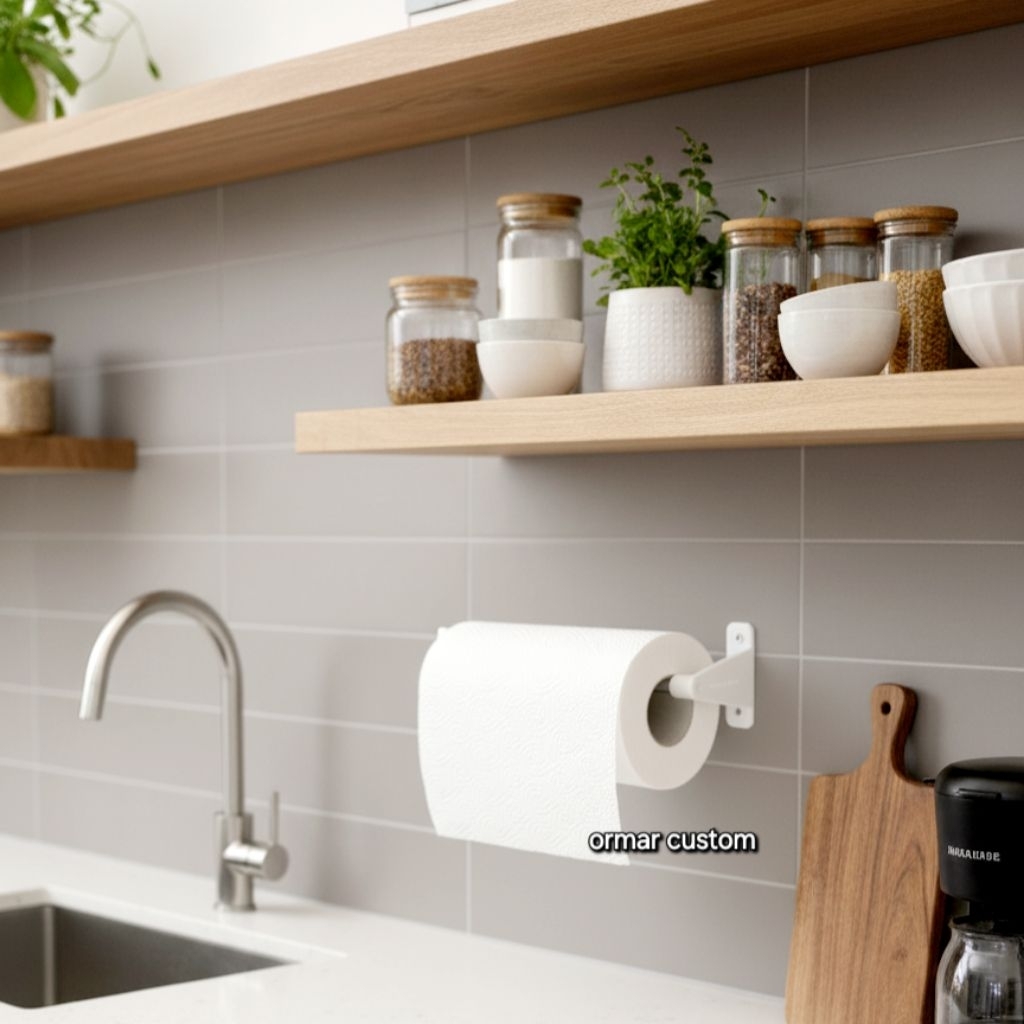 Tempat tisu rol tempel dinding/tempat tisu dapur/holder tisu toilet