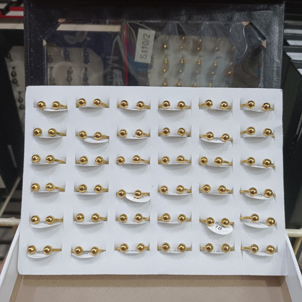 GROSIR CINCIN TITANIUM RING BOBA PER BOX ISI 36 PCS