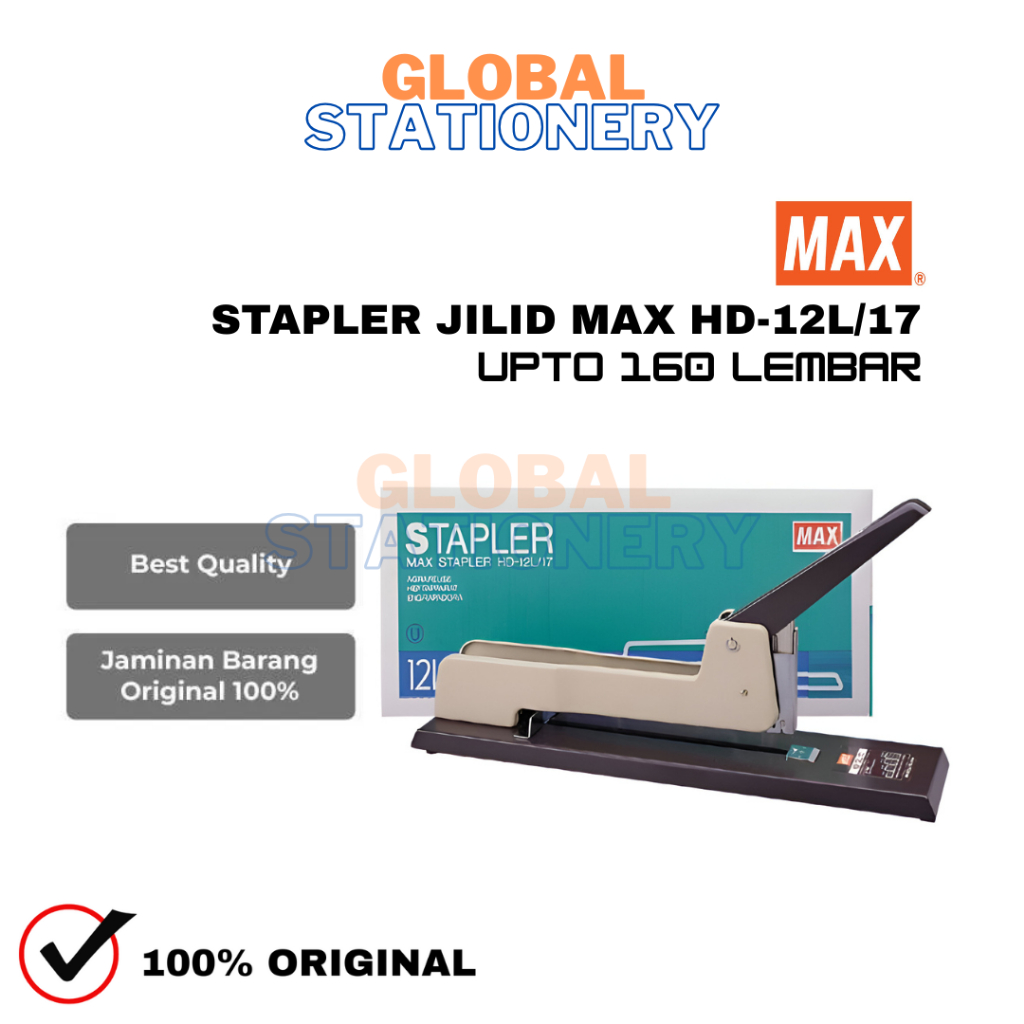 Max HD-12L HD-12L/17 HD12L/17 Hekter Jilid Hekter Meja Stapler Jilid Stapler Meja Kapasitas Besar 16