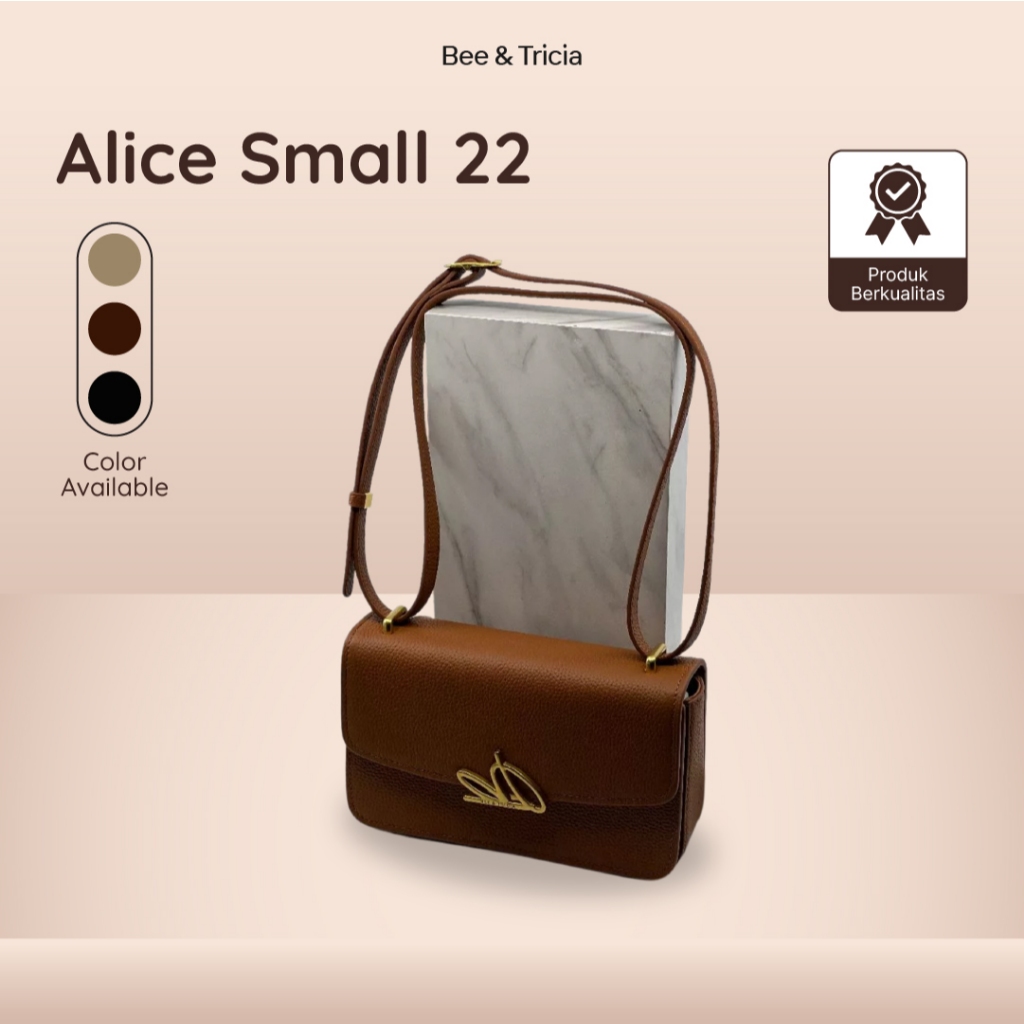 Tas Wanita Alice Small 22 Kulit Togo Leather Gold Hardware Tali Adjustable Desain Timeless Elegan Ch