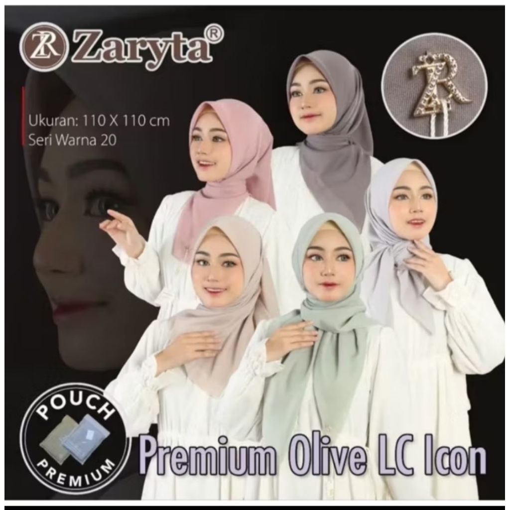 Zaryta Scarf Polos Segiempat Premium