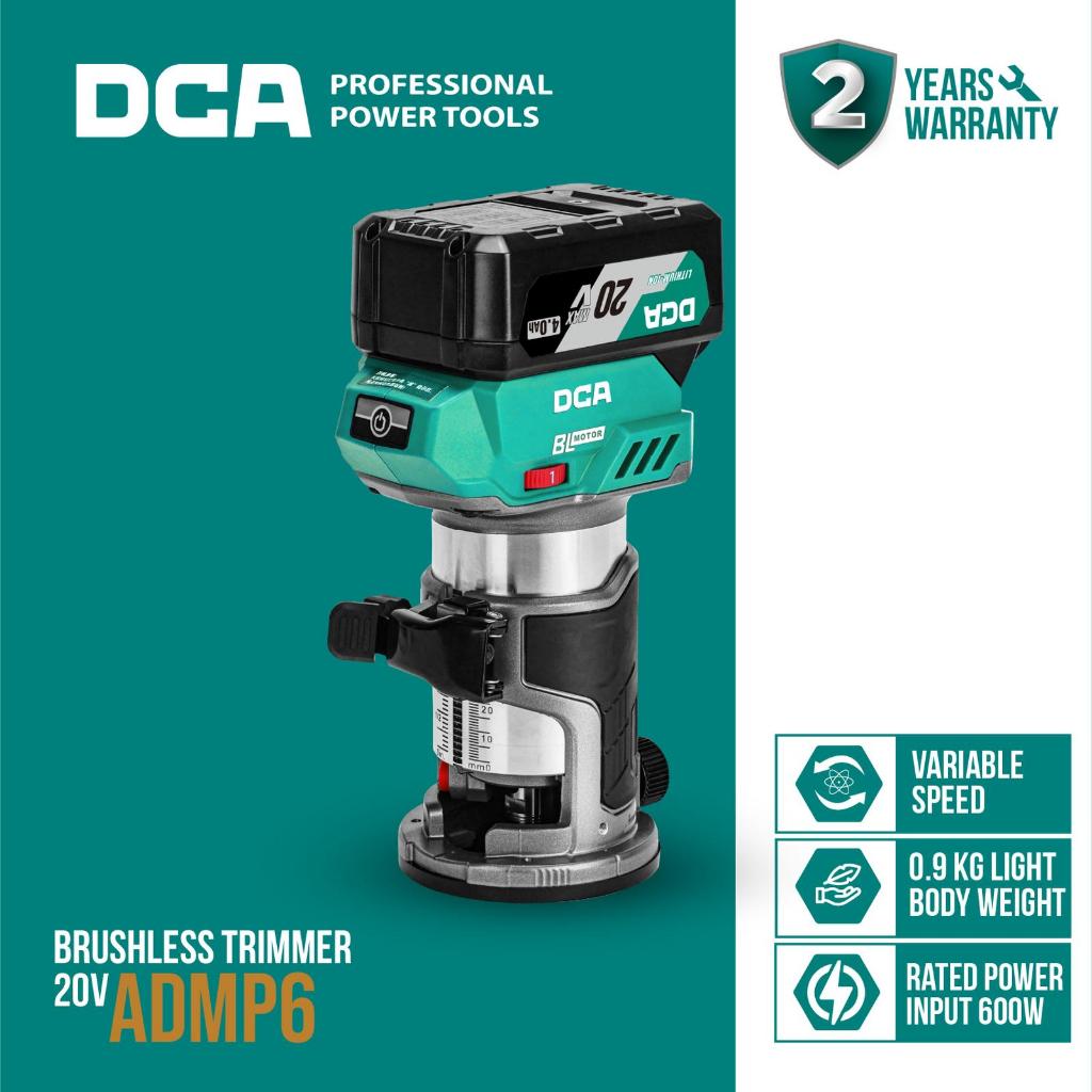 DCA Brushless Trimmer / Mesin Profil Baterai 20Volt 6mm ADMP6BM (FULL SET)