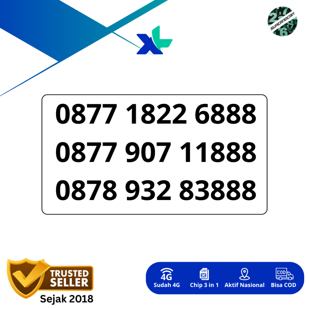 NOMOR CANTIK XL TRIPLE 888 EKOR - 5G Ready