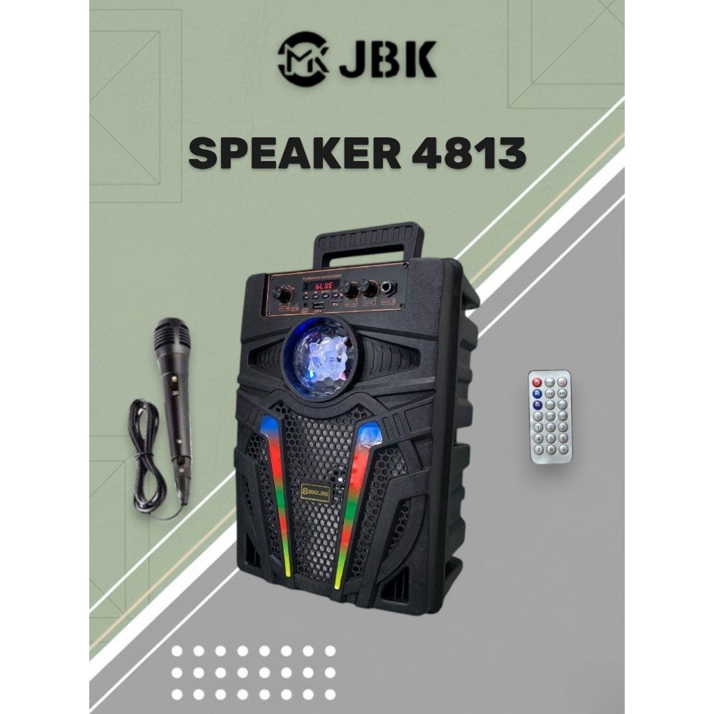 SPEAKER JBK 4813 BLUETOOTH 8 inch PORTABLE 8INCH BRAIN POWER