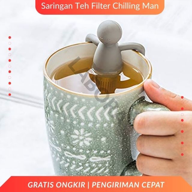 Saringan Teh Tea Filter Infuser Filter Chilling Man | Filter Saringan Teh Reusable Tea Infuser Strai