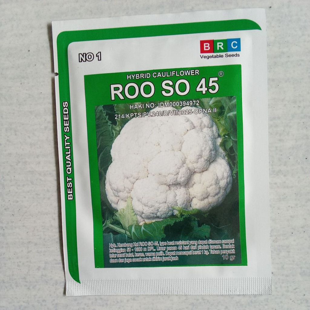 Benih Bibit Bunga KEMBANG KOL ROO SO 45 Hybrid Cauliflower isi 10gr