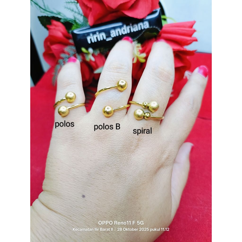 cincin boba spiral dan polos titanium