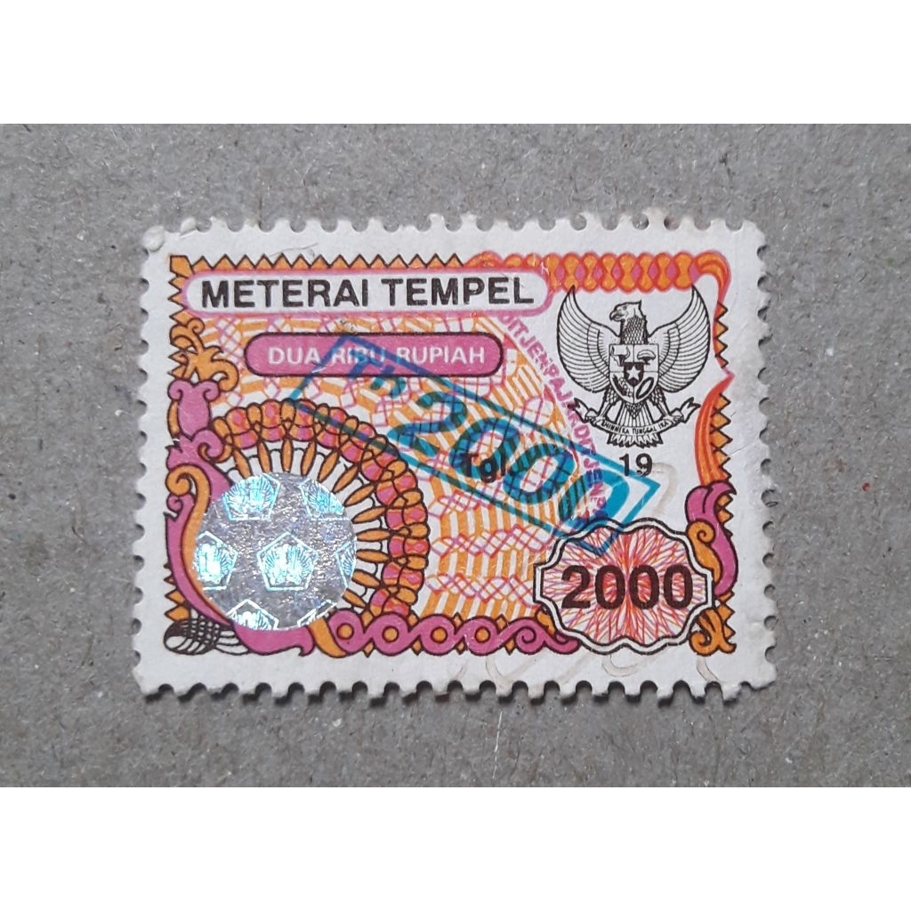 materai tempel Rp2000