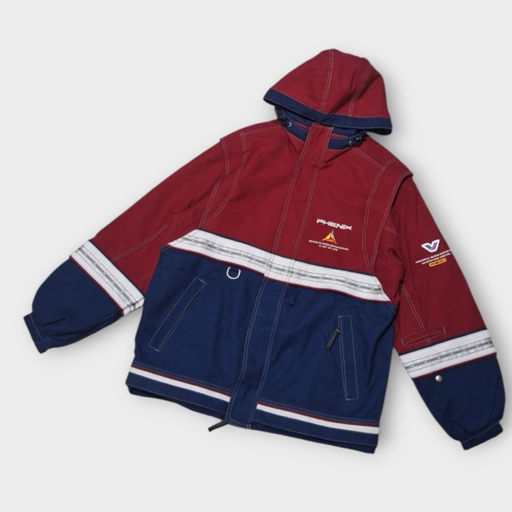 vintage 90s phenix ski jacket big logo jumper pullover red navy blue jacket