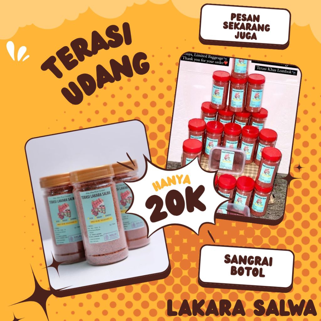 Terasi lombok asli Botol Sangrai Lakara Salwa