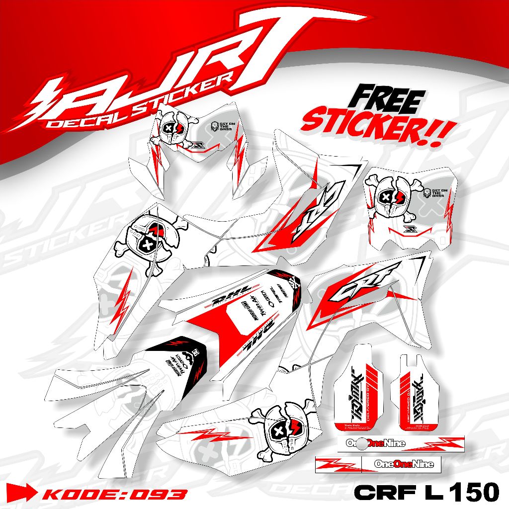 STIKER DECAL CRF 150L FULL BODY - STIKER CRF 150L - DECAL CRF L Glosy