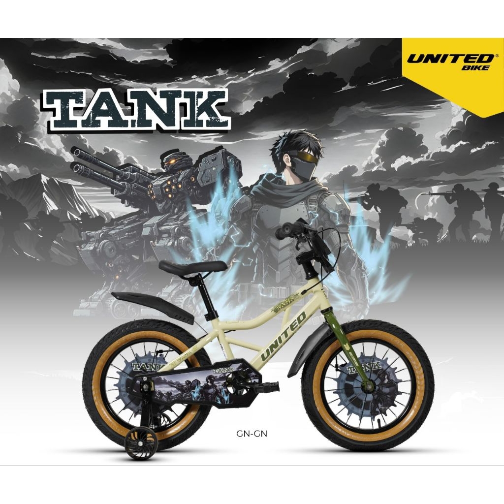 Sepeda Anak United BMX 12 inch Tank Ban Jumbo 3.0 Rem Cakram