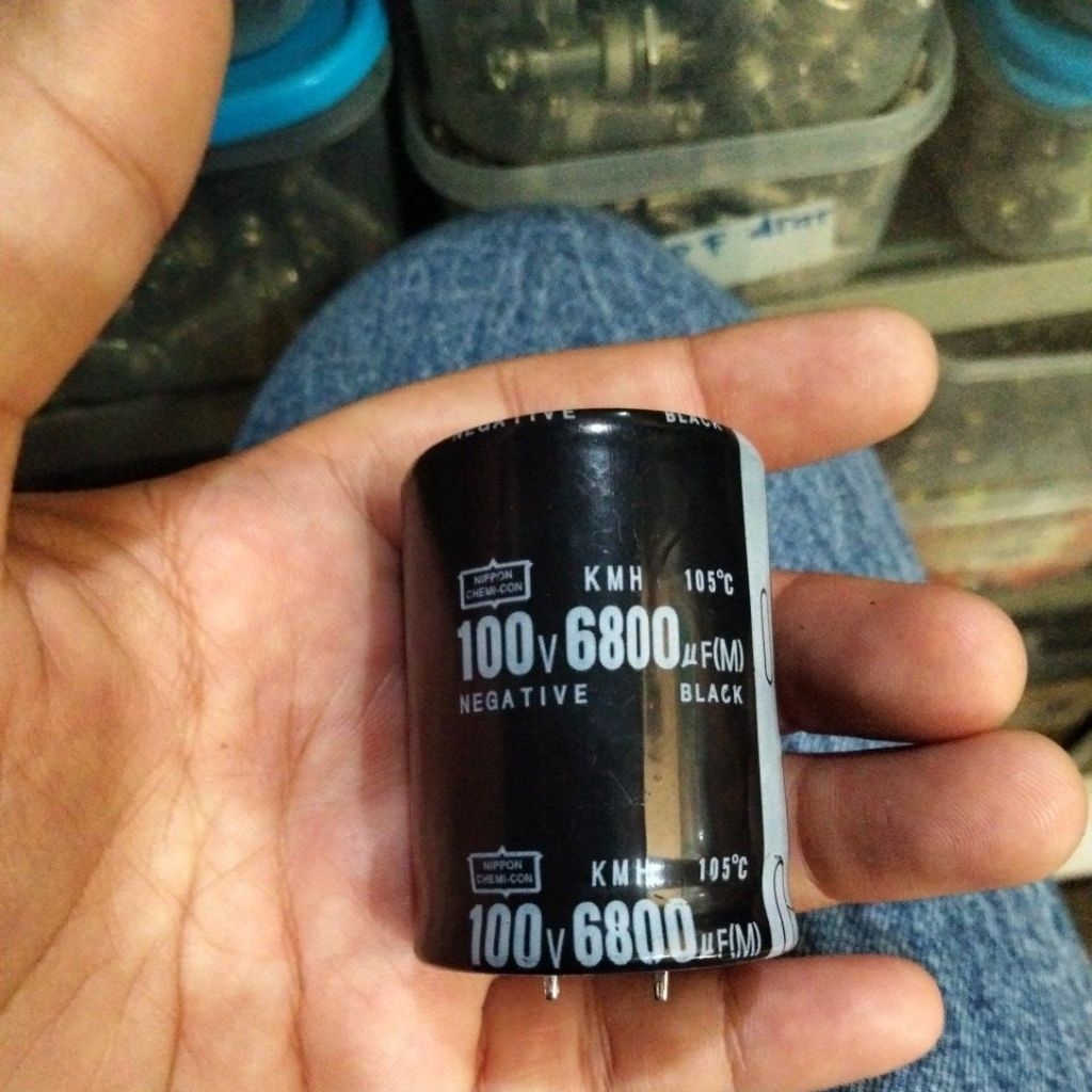 Kapasitor Elco 6800uf 100v Nippon chemicon  kaki paku