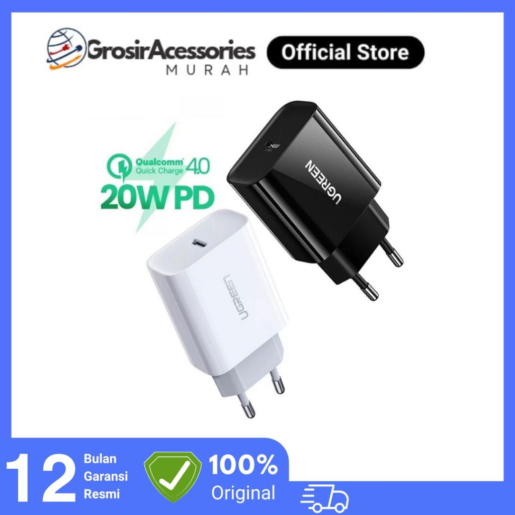 Ugreen Kepala Adaptor USB-C 20W Fast Charger 10191 / 60450 Model CD137