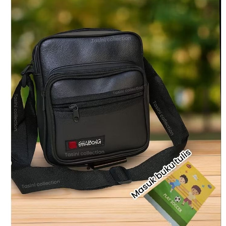 tas selempang pria ukuran besar masuk buku bahan kulit sintetis slmj 002