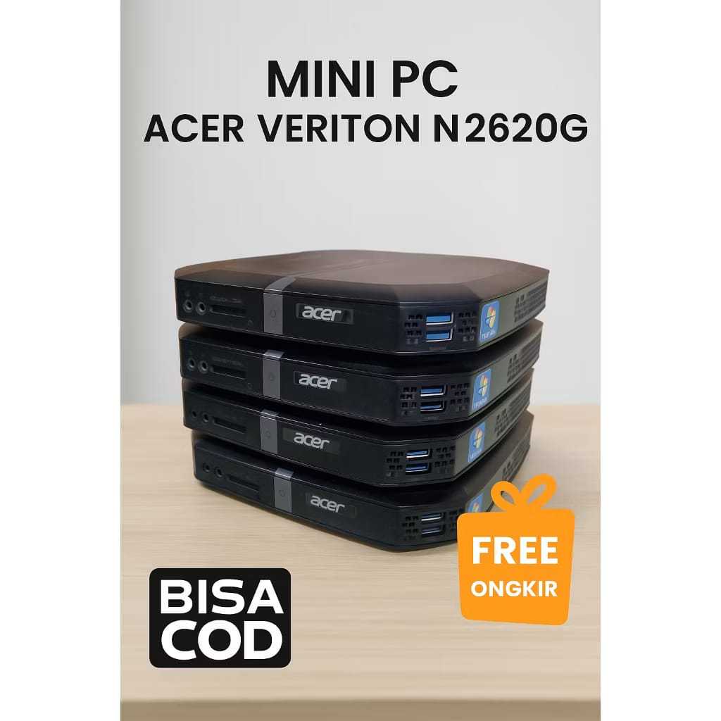 Mini PC Acer Veriton N2620G | Intel Celeron | Ram & SSD Bisa Pilih | PC Kecil Hemat Daya | Siap Paka