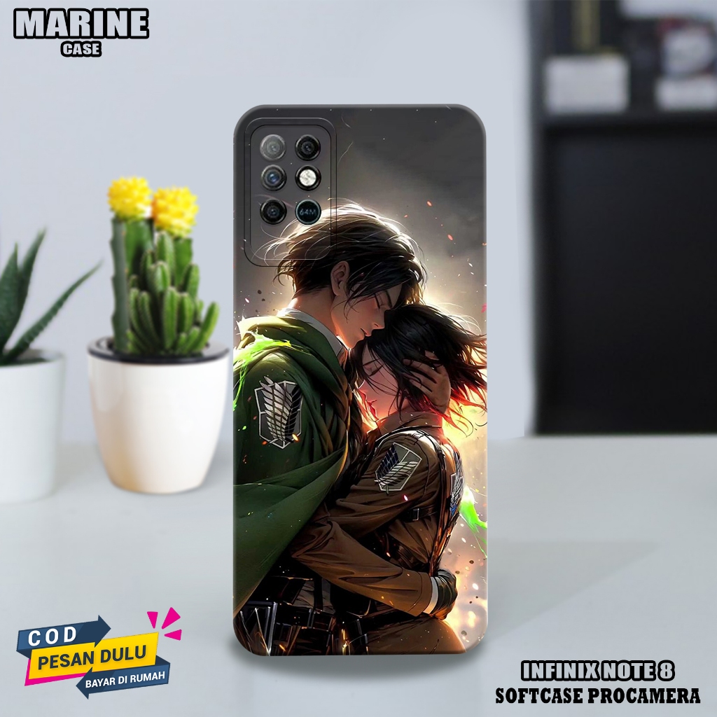 case infinix note 8 ( anime aot ) infinix note 8 hp - casing hp  - case hp - case terbaru - case ter