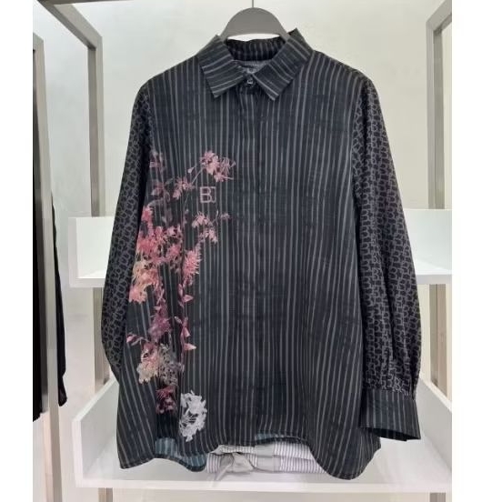 dark viola basic shirt benang jarum monogram " S"