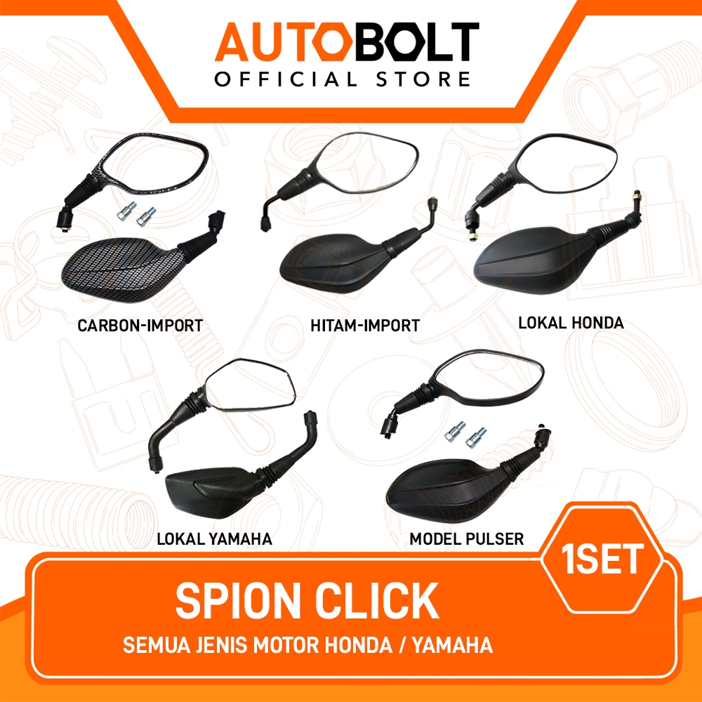 Spion Click Untuk Motor Honda & Yamaha Beat Karbu FI Pop Street eSP & Vario 110 150 125 LED New & Mi