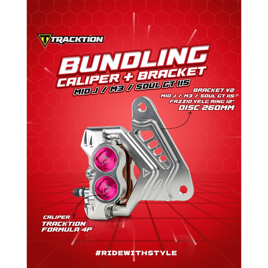 PAKET BUNDLING BRACKET + CALIPER FOR  Mio J - Mio M3 - Soul GT 115 - Fino 115 CARBU