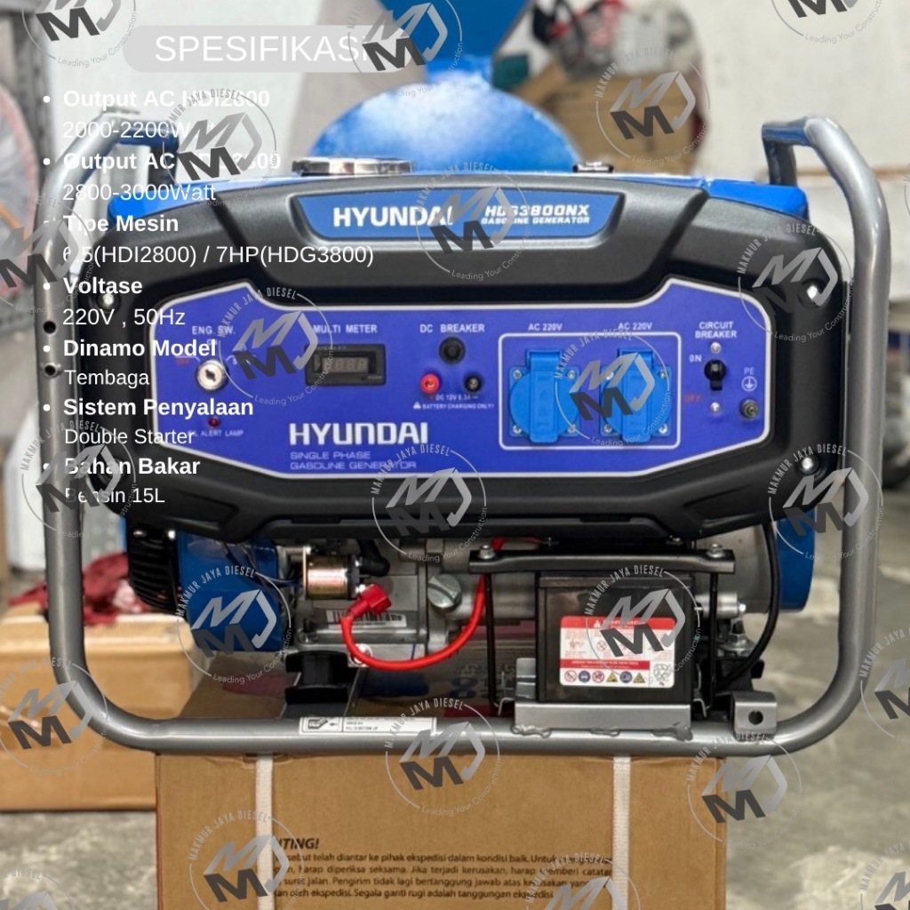 Genset Hyundai HDI2800 / HDG3800 - 2200Watt / 3000 Watt